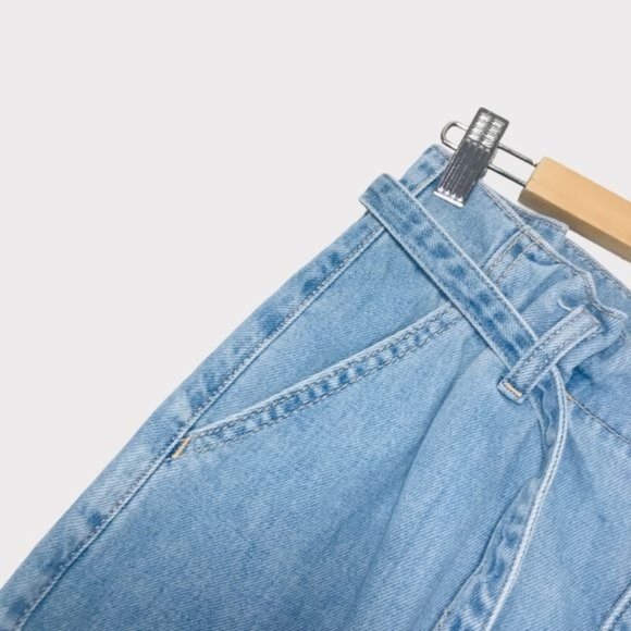 HOLLISTER Ultra High Rise Tie Waist Denim Skirt Size 28 - Picture 8 of 12